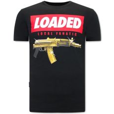 T-Shirt Med Tryck Loaded Gun - Svart