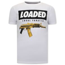 T-Shirt Med Tryck Loaded Gun - Vit