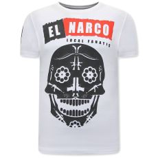El Narco T-Shirt Med Tryck - Vit