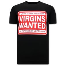 T-Shirt Med Tryck Virgins Wanted - Svart