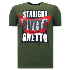 Herr T-Shirt Straight Outta Ghetto - Grön