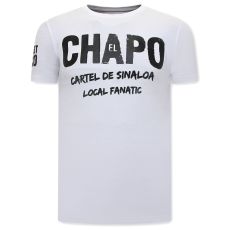 EL Chapo Cartel De Sinaloa Herr T-Shirt - Vit