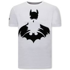 T-Shirt Herr Batman Print - Vit