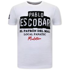 Pablo Escobar T-Shirt Herr - Vit