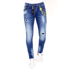 Jeans Med Färgstänk - Bla