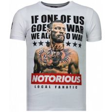 Conor Notorious Legend Rhinestone T-Shirt - Vit