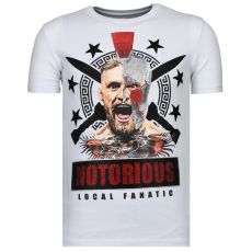 Conor Notorious Warrior - Rhinestone T-Shirt - Vit