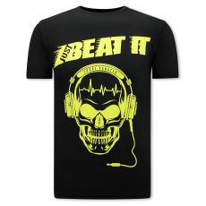 Just Beat It Print T-Shirt Herr - Svart