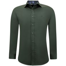 Formella Skjortor För Män - Blus Med Slim Fit Och Stretch - Grön