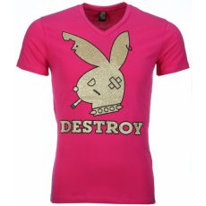 Bunny Destroy Print - Herr T-Shirt Ros