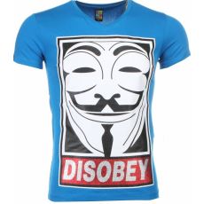 Anonymous Disobey Print - Herr T-Shirt Blå