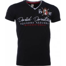 Broderi Squadra Azzura - T-Shirt Herr Svart