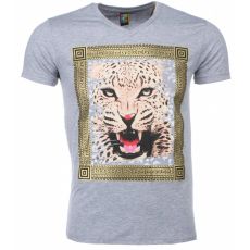 Billiga Tröjor Tigerutskrift - Herr T-Shirt Grå