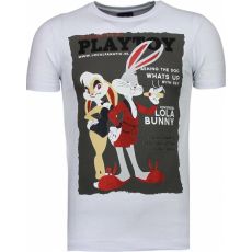 Playtoy Bunny Rhinestone - T-Shirt Herr Vit