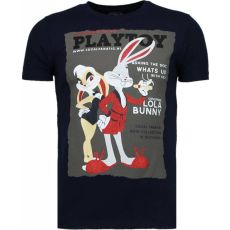 Playtoy Bunny Rhinestone - Herr T-Shirt Marinblå