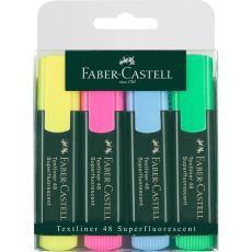 Överstrykningspenna Faber-Castell Textliner 48, 4 färger/fp