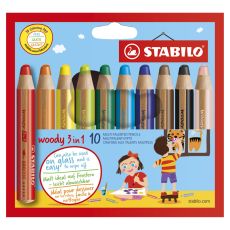 Färgpenna Stabilo Woody 3-in-1, 10 färger/fp