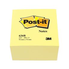 Notisblock Post-it Notes (636-B), Kub, 76x76mm Gul (450 ark)