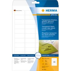 Etikett Herma Special 8016 A4 45,7x21,2mm Kristallklar 25 ark/fp