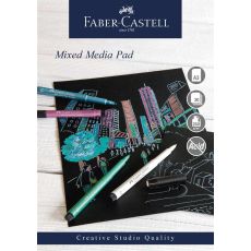 Mixed mediablock Faber-Castell, spiral, A3, 250g, 30 ark, Svart papper, 1 block/fp