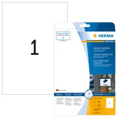 Etikett Herma Special 9500, polyetenfilm, slitstarka, vädertåliga, väderbeständiga, utomhusbruk, A4, 210x297mm, folie matt, Vit, 10 ark/fp (10 st etiketter)