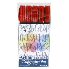 Kalligrafipennor Artline Supreme Calligraphy Pen 1-5mm Röd, 5 pennor/fp