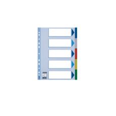 Plastregister/Pärmregister Esselte 15259, A4, 5 flikar olikfärgade