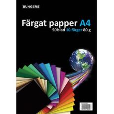 Kopieringspapper A4 80g, syrafritt, 5 ark x 10 färger, 50 ark/fp