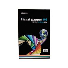 Kopieringspapper A4 120g, syrafritt, 5 ark x 10 färger, 50 ark/fp