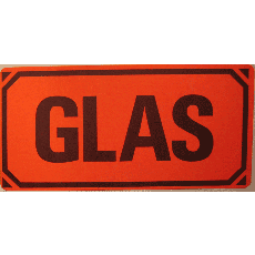 100 st GLAS-etiketter (emballageetiketter/varningsetiketter/symboletiketter)