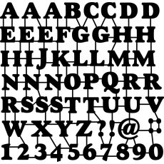 Stencil/Maskeringsstencil Marabu Silhouette Stencil, 30x30cm, ABC & Numbers, Bokstäver & Siffror, Versaler (stora bokstäver)