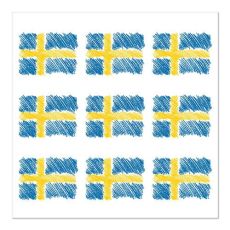 Servett med svenska flaggan, 33x33cm, 3-lager, Sverigeflagga, 20 servetter/fp