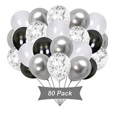 Ballong Bukett Kit i Svart/Silver. 80 Pack