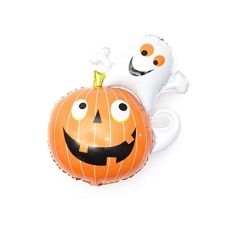 Pumpa och Spöke Halloween Folie Ballong. 80x60cm.