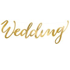 Wedding - Girlang i Guld. 16.5x45cm