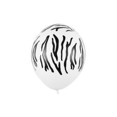 Latex ballong Zebra i Vit. 10 pack. 30cm.