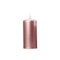 Pillar Candle, metalliskt, rosaguld, 12x6cm. 1 styck