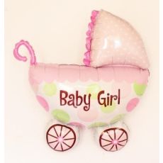 Barnvagn Baby Girl - Baby Shower folieballong