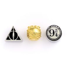 Berlock-set (3st) Deathly Hallows, Golden Snitch, Platform 9 3/4 - Harry Potter