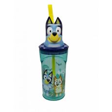 Mugg med Sugrör och 3D-figur 360ml Bluey