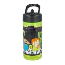 Flaska med Pip/Sugrör 410ml Minecraft