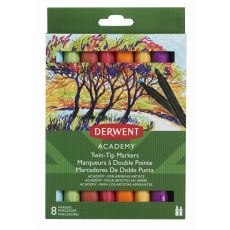 Tuschpennor DERWENT Academy Multicolour Dubbel ände 8 Delar