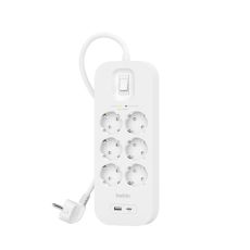 Förgreningslist 6 Tomas med Brytare Belkin Connect SRB002VF2M Vit (2 m)