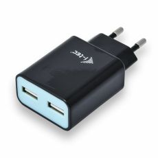 USB-laddare och vägg i-Tec CHARGER2A4B Svart