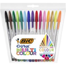 Pennset Bic Cristal Multicolor 15 Delar Multicolour 0,42 mm (15 Delar)