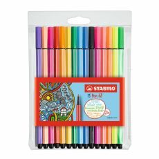 Tuschpennor Stabilo Pen 68 Standard + Neon 15 Delar Multicolour