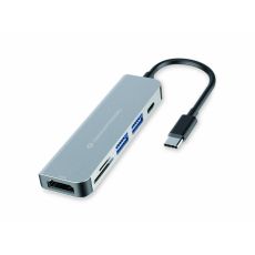 USB-HUB Conceptronic 6 i 1 Grå Aluminium