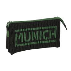 Tredubbel Carry-all Munich Caviar Svart 22 x 12 x 3 cm