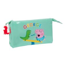 Dubbel bär-allt Peppa Pig George Mint 22 x 12 x 3 cm