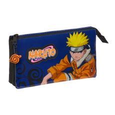 Tredubbel Carry-all Naruto Ninja Blå Svart 22 x 12 x 3 cm